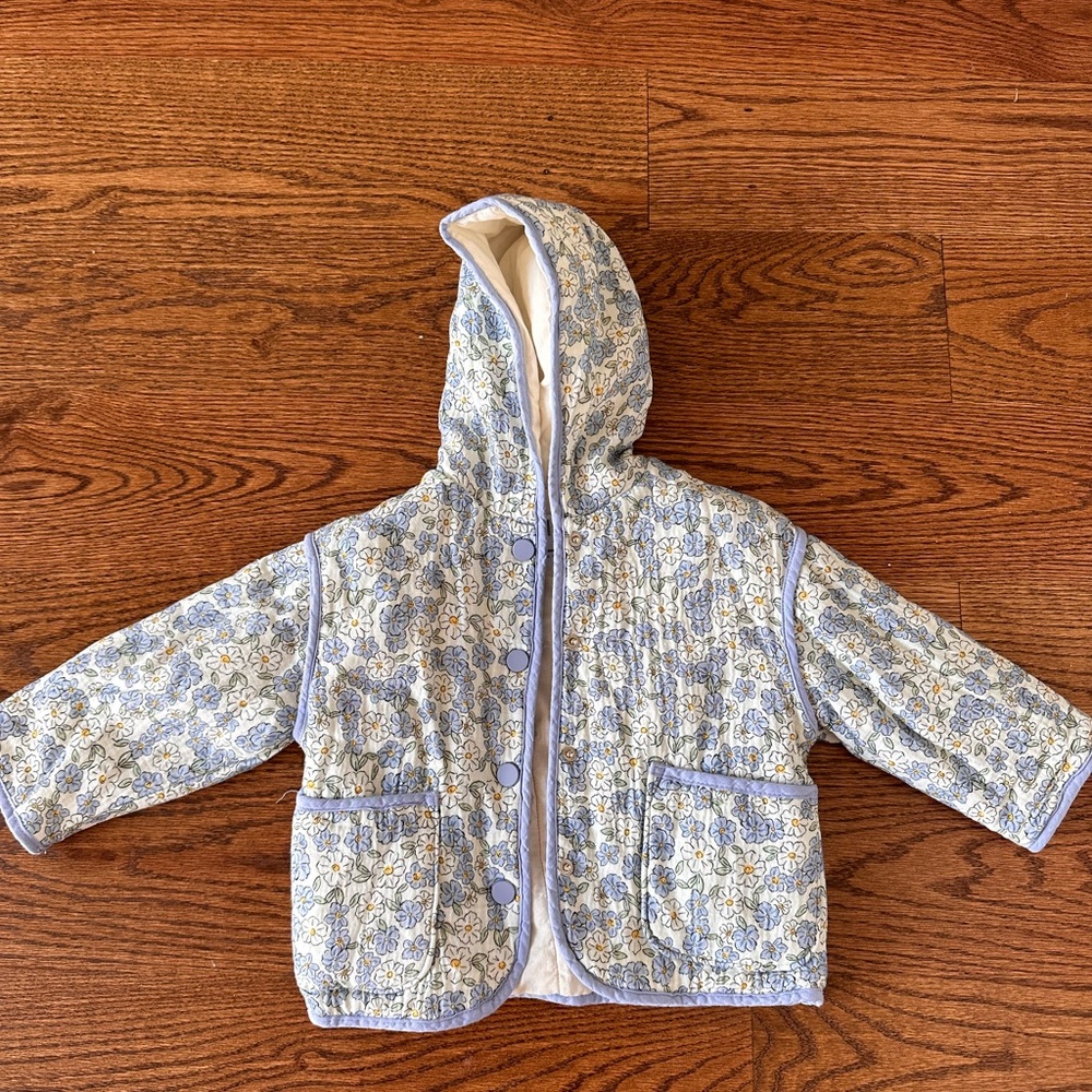 Floral Hooded Kids Jacket
